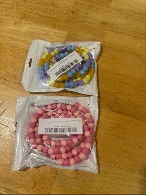 Kids Beaded charging cable - Pink and Pastel Multicolor